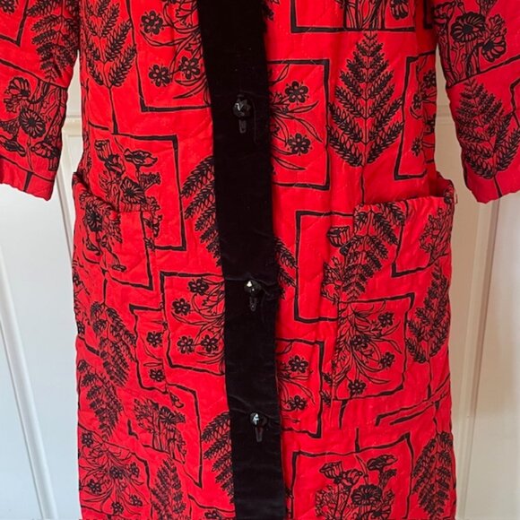 Vintage Evelyn Pearson Quilted & Velvet Loungewear Dress Robe Small/Medium - Picture 5 of 11